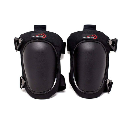 Safe Handler Professional Knee Pads High Density PP Cap, Black, PR BLSH-MS-PP-KP-8BK